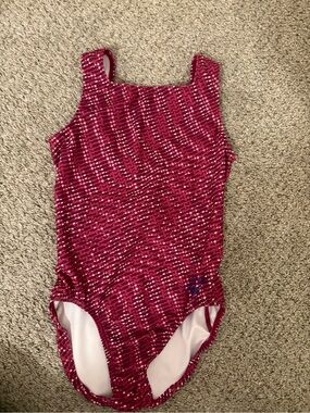 GK Girls Magenta Patterned Leotard